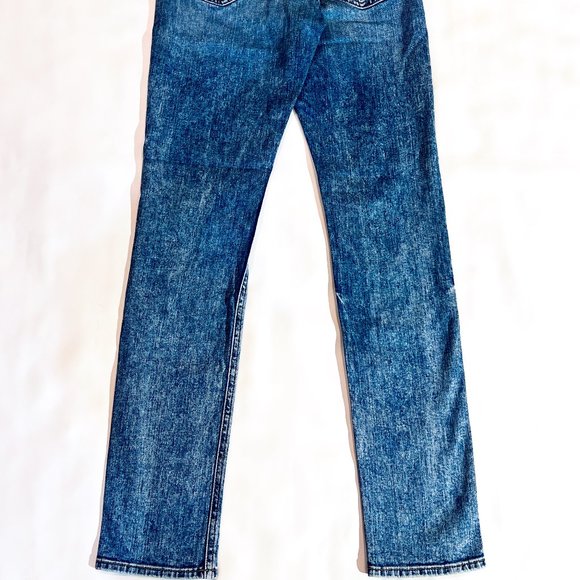 rag & bone Denim - Acid Blue "10 Inch Dre" Low-Rise Slim Boyfriend Jeans - Picture 5 of 5